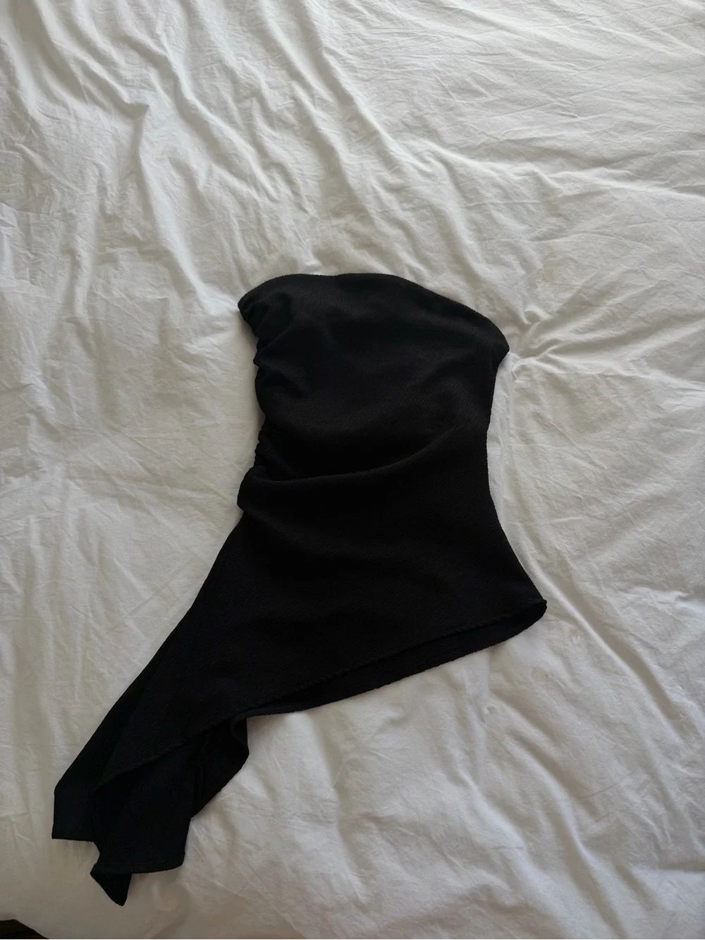 Zara Strapless Asymmetric Draped Top